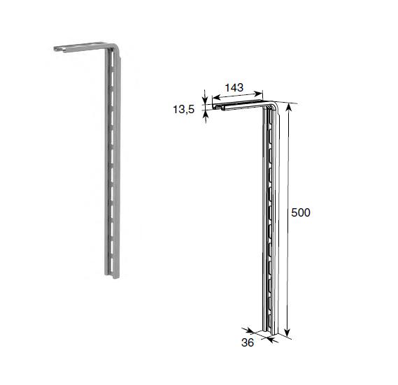 DoorHan DH24612-1 Кронштейн крепления горизонтальных направляющих универсальный L=500мм