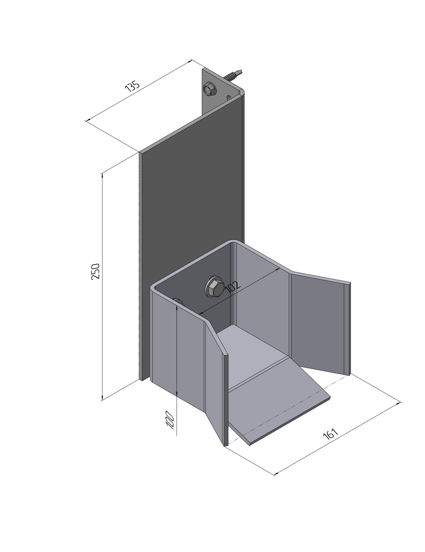 DoorHan DHS20440 Ловитель нижний с задвижкой для балки 95х88х5