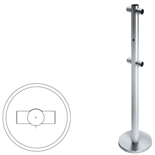 Стойка ограждения i-образная передвижная с отверстием под фиксатор