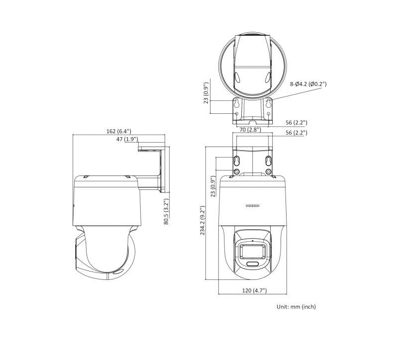 Hiwatch PT-N2400L-DE 4 Мп уличная купольная PT IP-камера с LED-подсветкой до 30 м