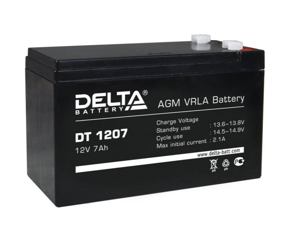 DELTA DT 1207 аккумулятор 12 В, 7Ач