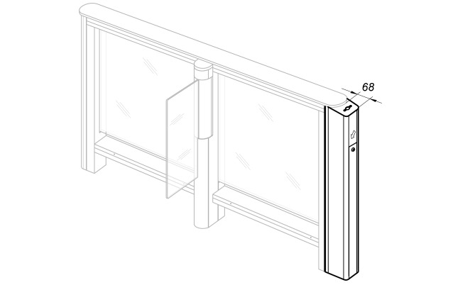 PERCo FP11Q.1 Передняя панель Скоростного прохода PERCo-ST-11 со встроенным сканером штрихкода