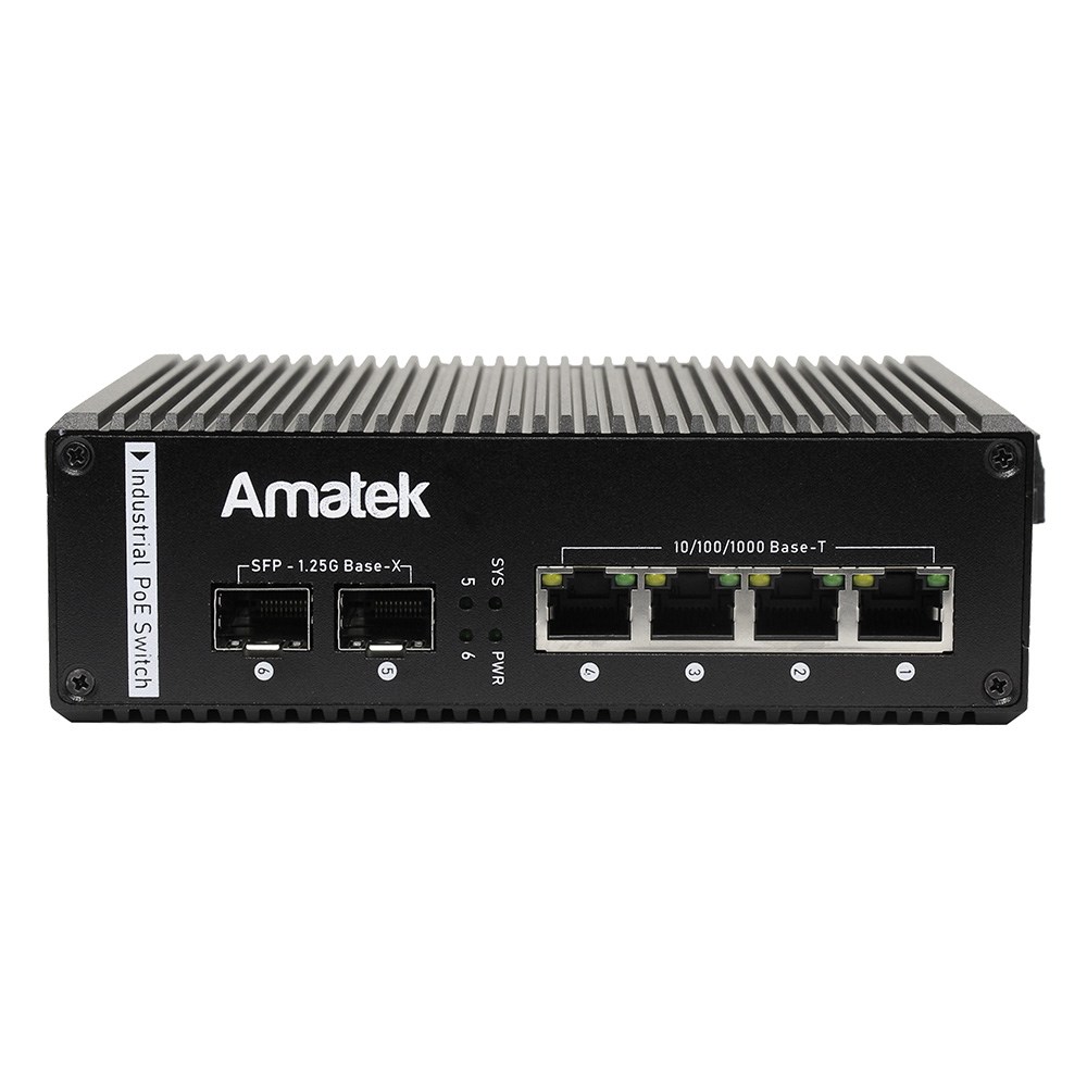 Amatek AN-SXGM6P4A 6-портовый управляемый гигабитный L2 коммутатор с PoE