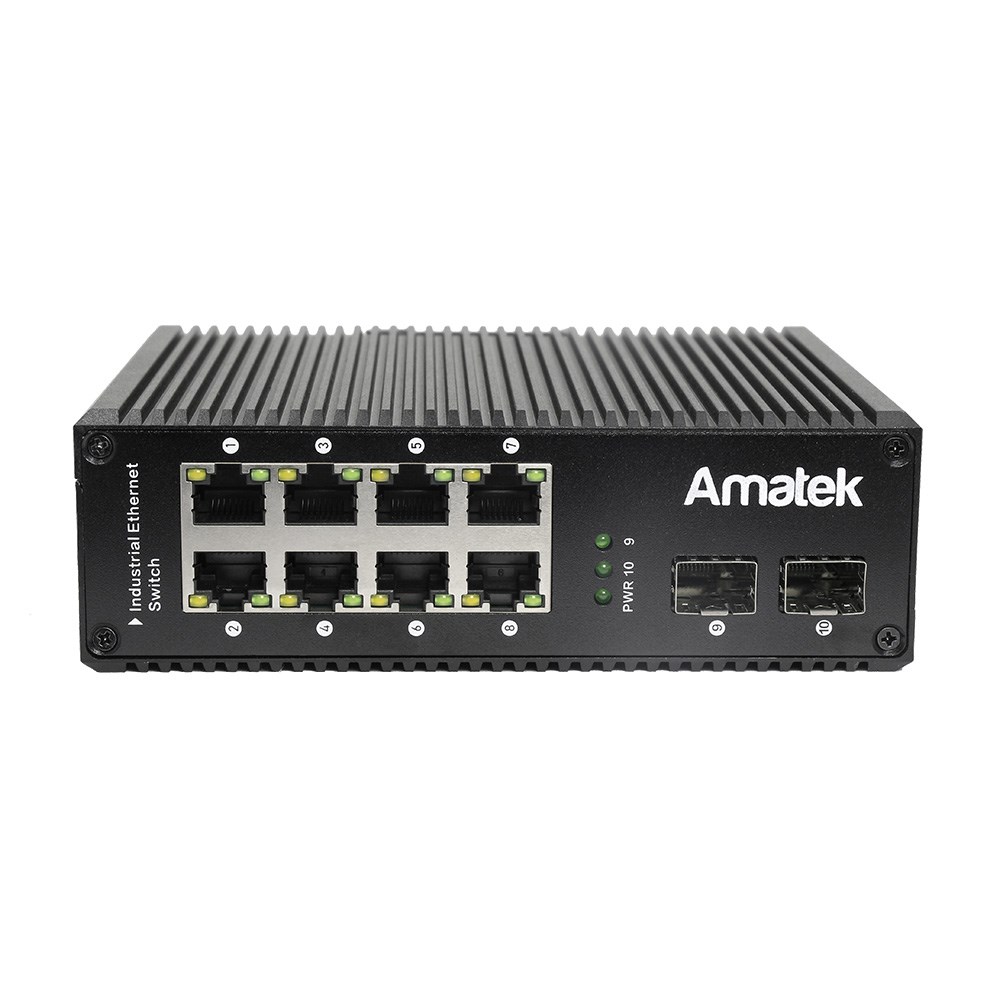 Amatek AN-SXG10P8A промышленный 10-портовый гигабитный L2 коммутатор с PoE