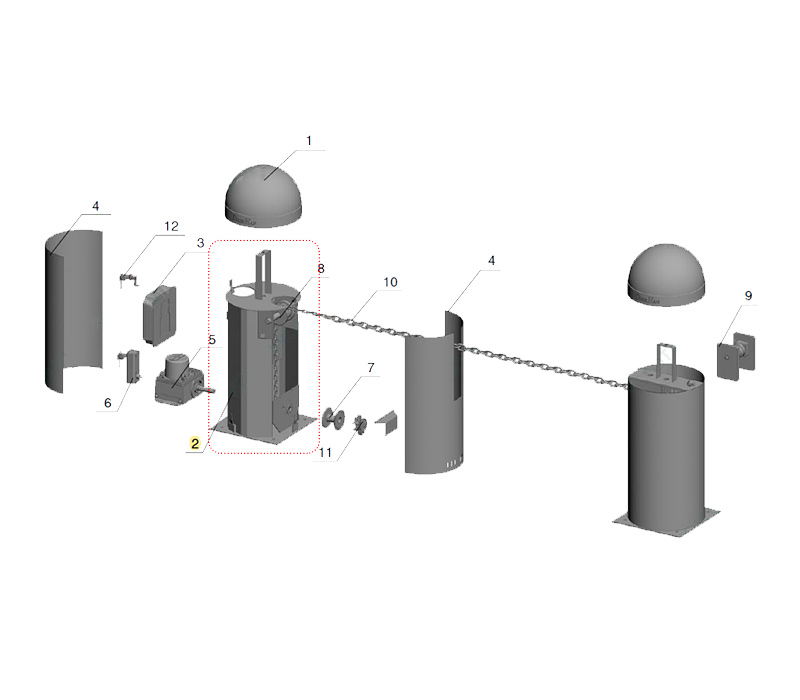 DoorHan DHCH-2PRO Каркас Chain-barrier(Master)-PRO