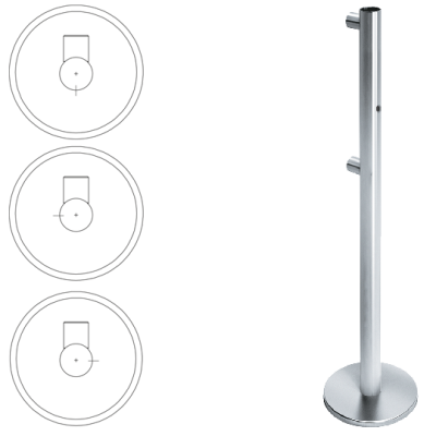 Стойка ограждения односторонняя передвижная с отверстием под фиксатор, прямо