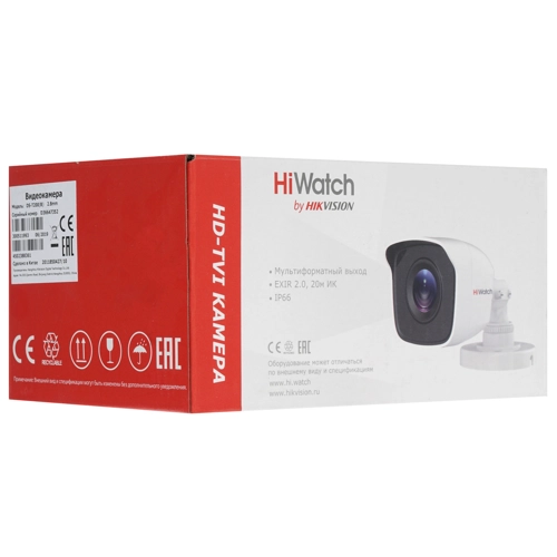 HiWatch DS-T200 (B) Цилиндрическая HD-TVI видеокамера 2Мп с EXIR-подсветкой до 20 м (3.6 мм)