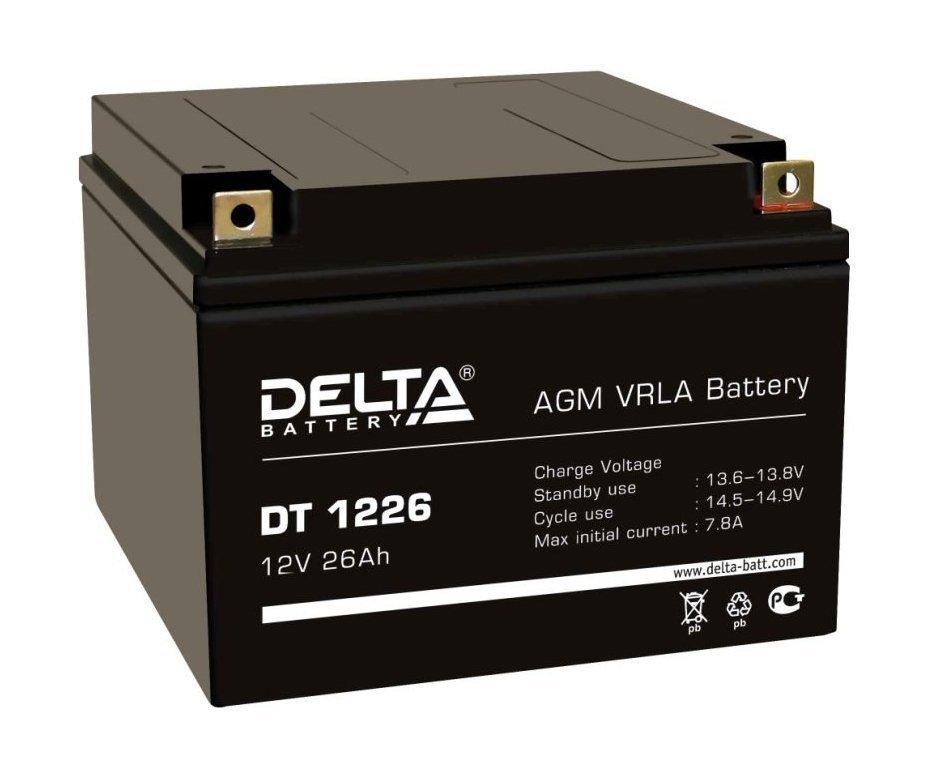 DELTA DT 1226 аккумулятор 12 В, 26Ач