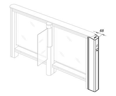 PERCo FP01C Передняя панель со встроенным картоприемником для секции Скоростного прохода PERCo-ST-01