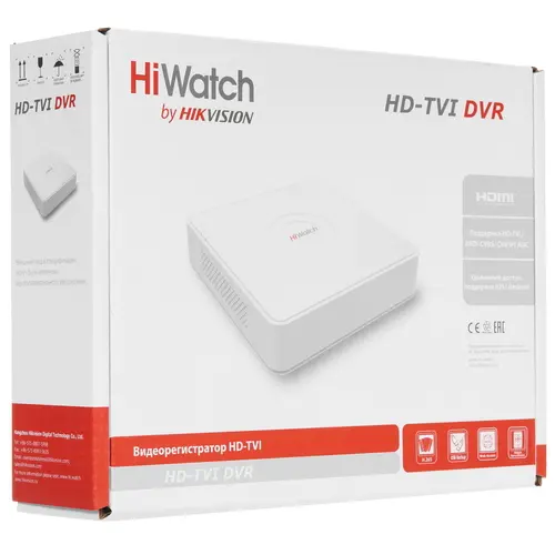 HiWatch DS-H104UA(C) 4-х канальный гибридный HD-TVI регистратор с технологией AoC