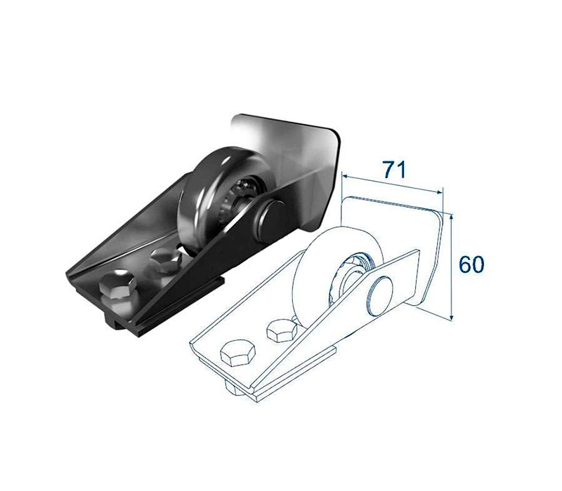 DoorHan DHS20365/22 Система роликов и направляющих для балки х/к 71х60х3,5 L=5000мм