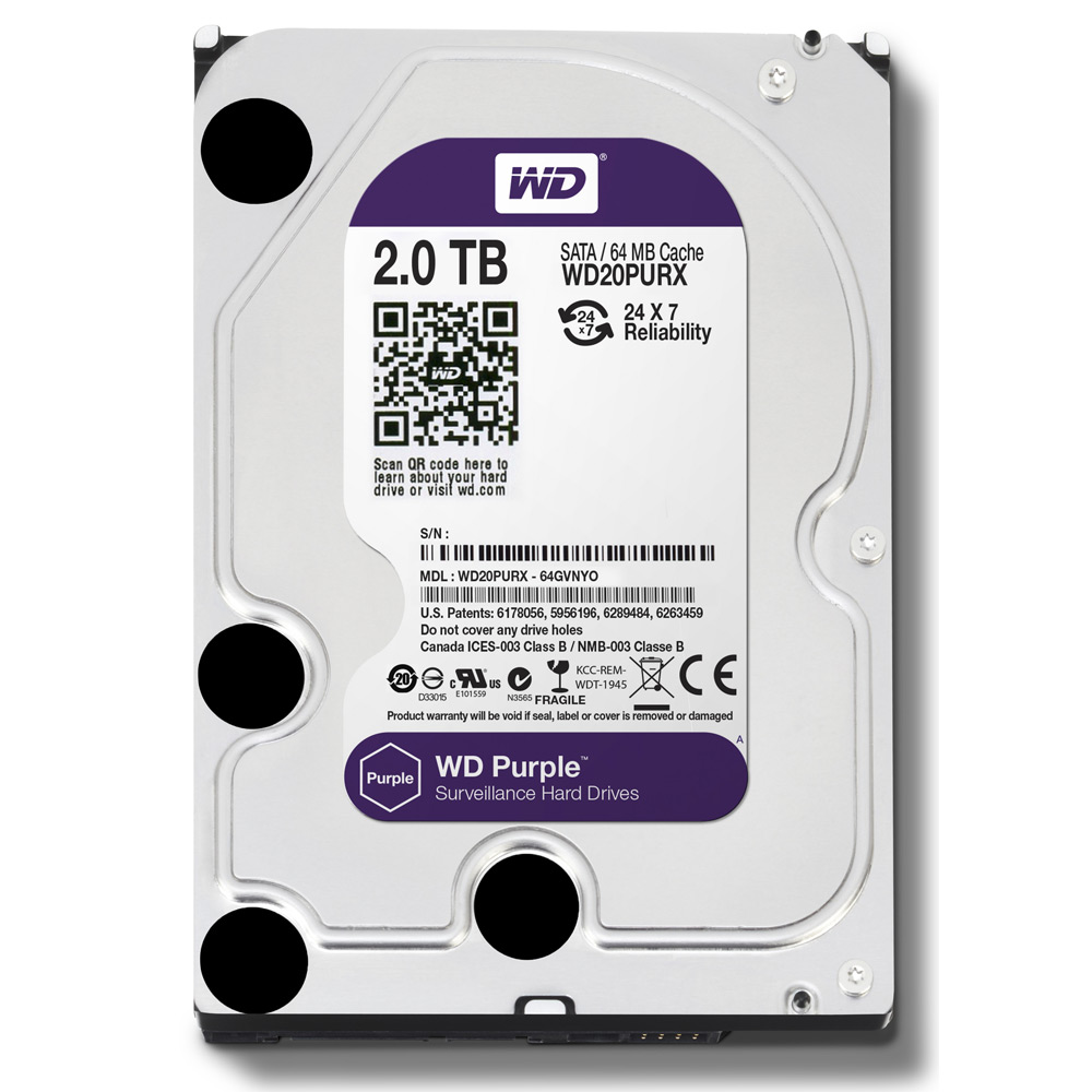 WD20PURZ 2 ТБ жесткий диск серии WD Purple для систем видеонаблюдения