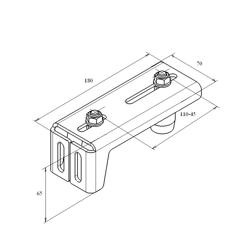 DoorHan DHSN210/RAL9005 Направляющее устройство увеличенное с новыми роликами RAL9005