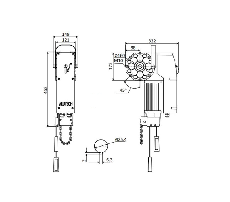 Alutech TR-10024-400KIT автоматика для промышленных секционных ворот