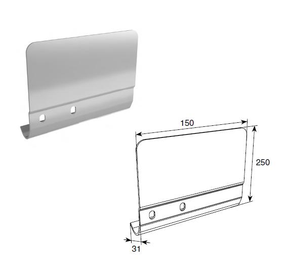 DoorHan SPV-PT13R Соединительная пластина (правая) 250 мм для вертикальных направляющих