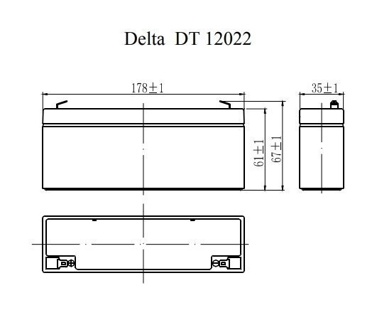 DELTA DT 12022 аккумулятор 12 В, 2.2Ач