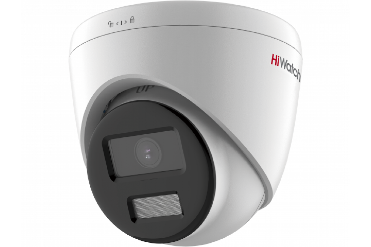 HiWatch DS-T203L(B) 2Мп купольнаяя HD-TVI камера с LED-подсветкой и с технологией ColorVu (2.8 мм)