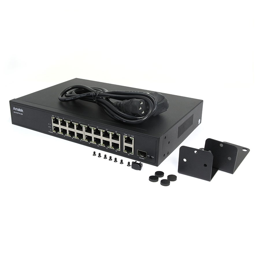 Amatek AN-S18P16-200 18-портовый 100/1000 Мбит/с коммутатор с HiPoE