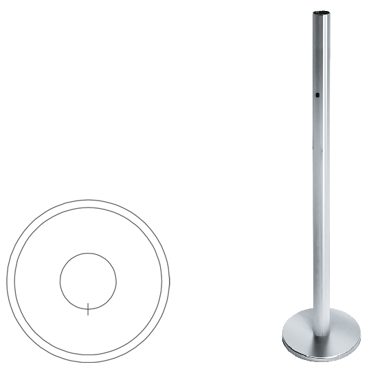 Стойка ограждения базовая передвижная с отверстием под фиксатор