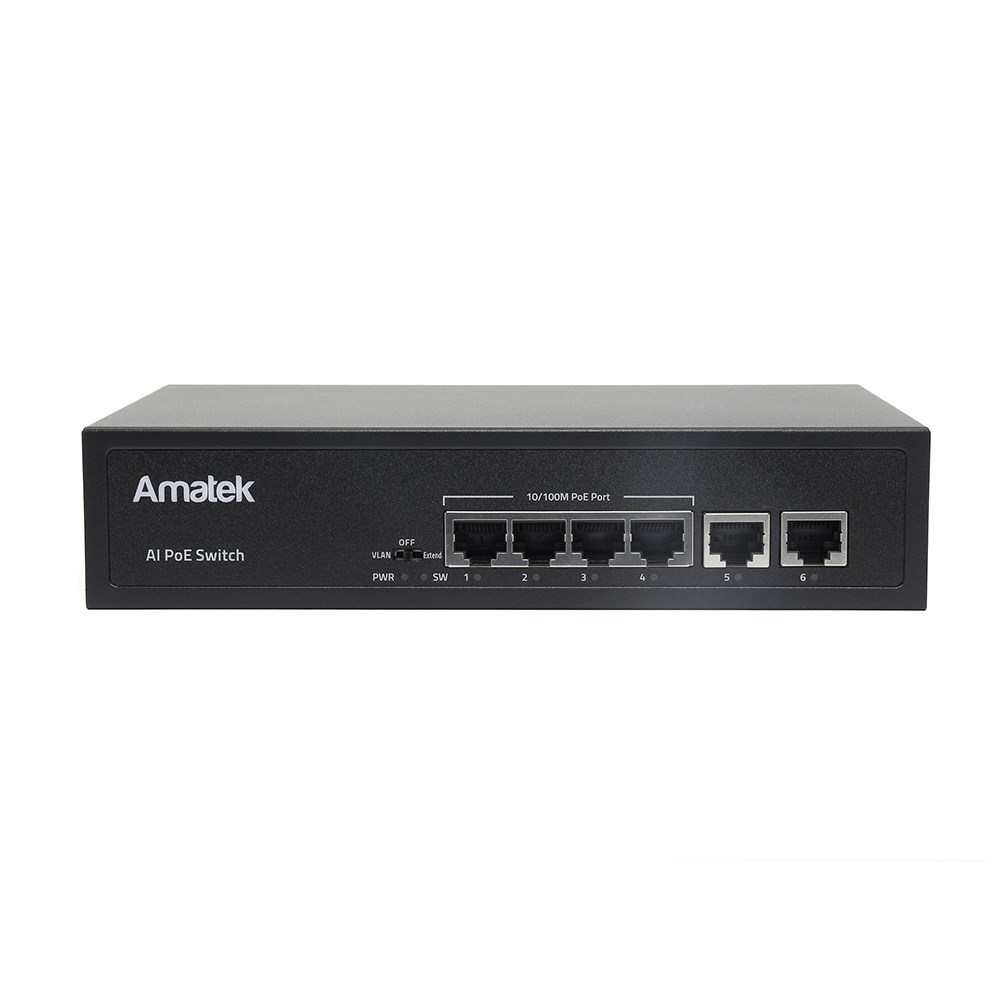 Amatek AN-S6P 6-портовый 100 Мбит/с коммутатор с PoE