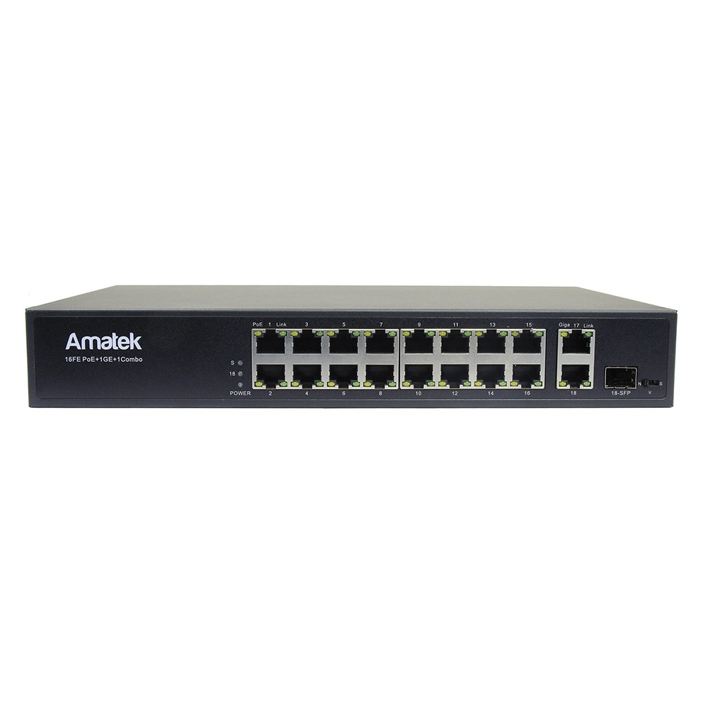 Amatek AN-S18P16-300 18-портовый 100/1000 Мбит/с коммутатор с PoE